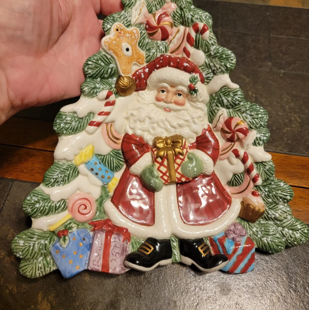 Fitz And Floyd Essentials Christmas Dish Set Canape Relish Candy‎ Lane Magolica